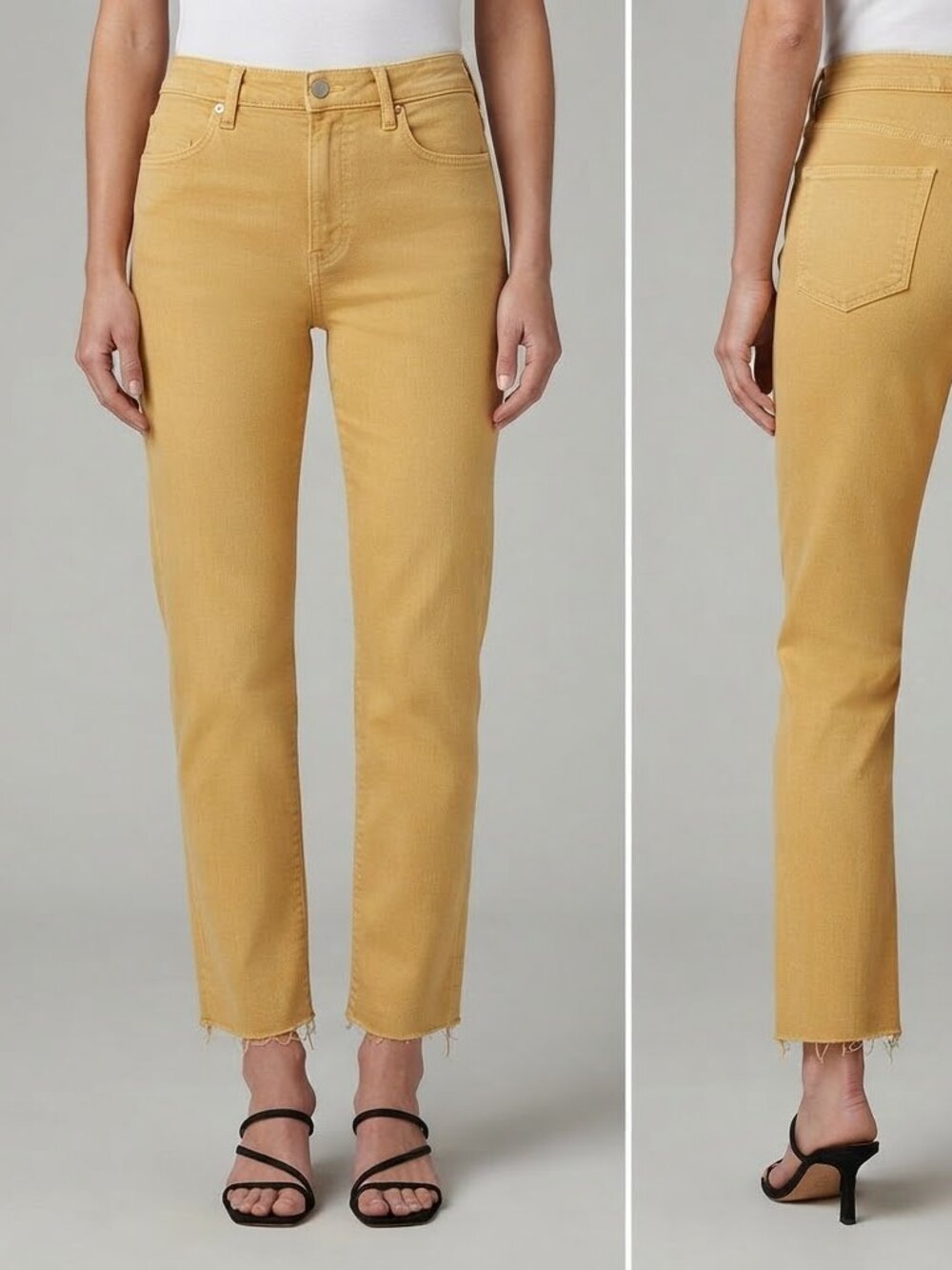 Liverpool Skinny Crop Jeans Denim Butter Yellow Gold Size 4 Pull On